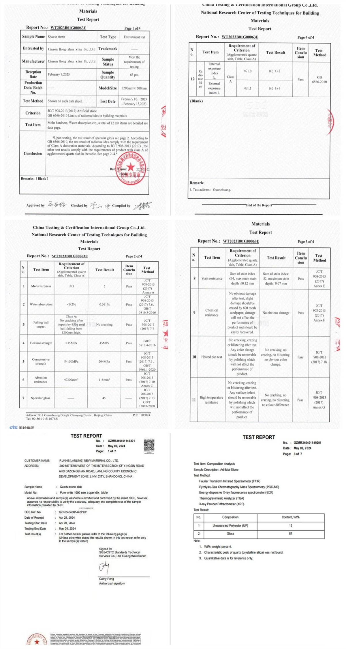 certificate of quartz slab certificate of quartz slab